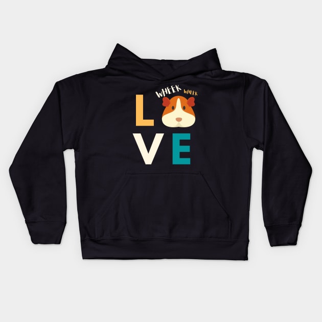 Love Guinea Pig Kids Hoodie by Sam D